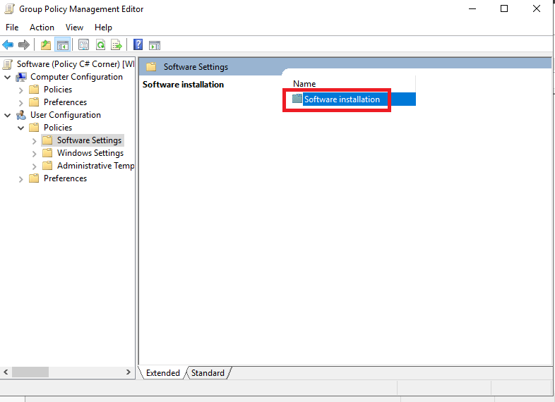 Create Software Group Policy on Server 2019